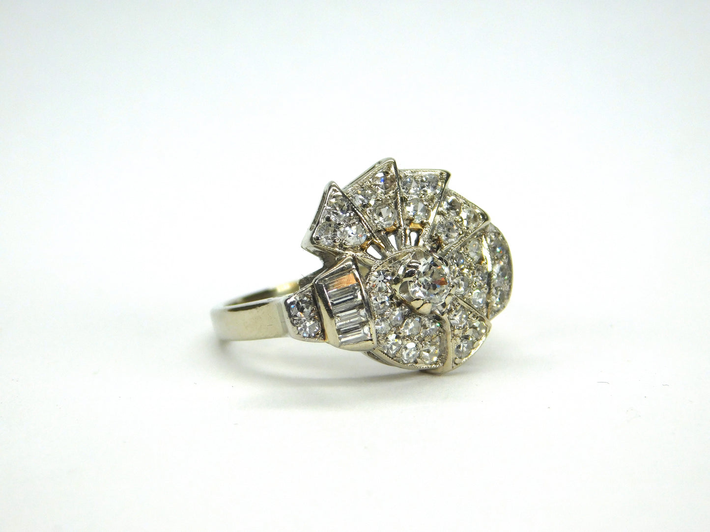 Vintage Art Deco 14k White Gold Diamond Ring