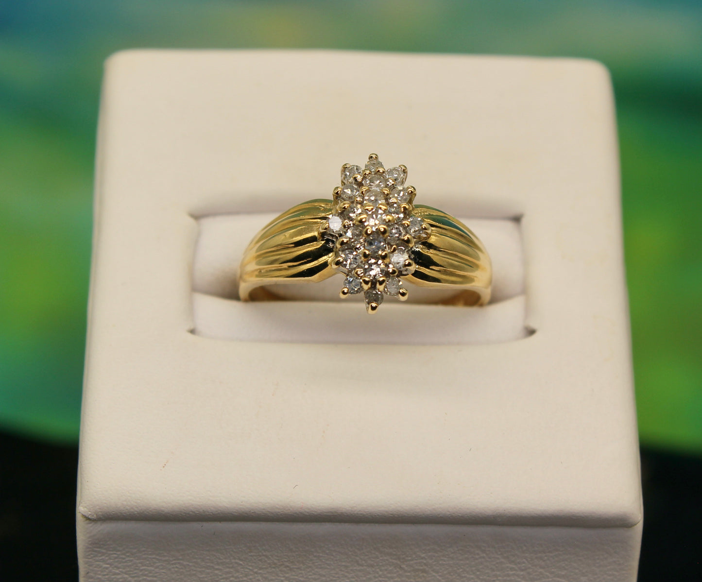 Diamond Cluster 10k Gold Ring