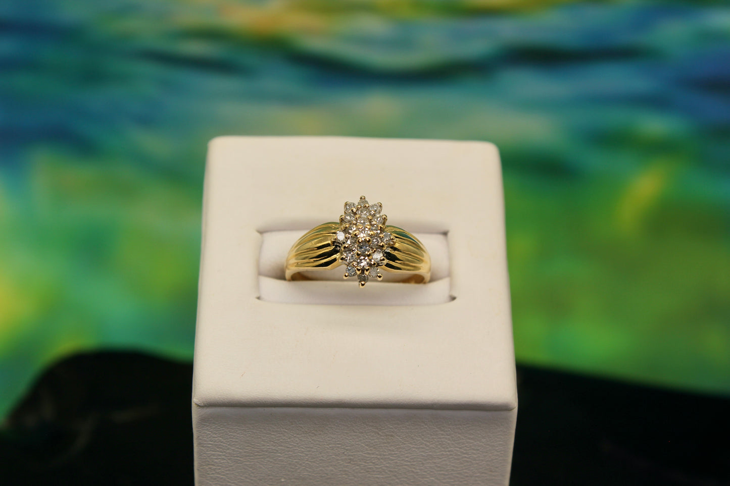 Diamond Cluster 10k Gold Ring