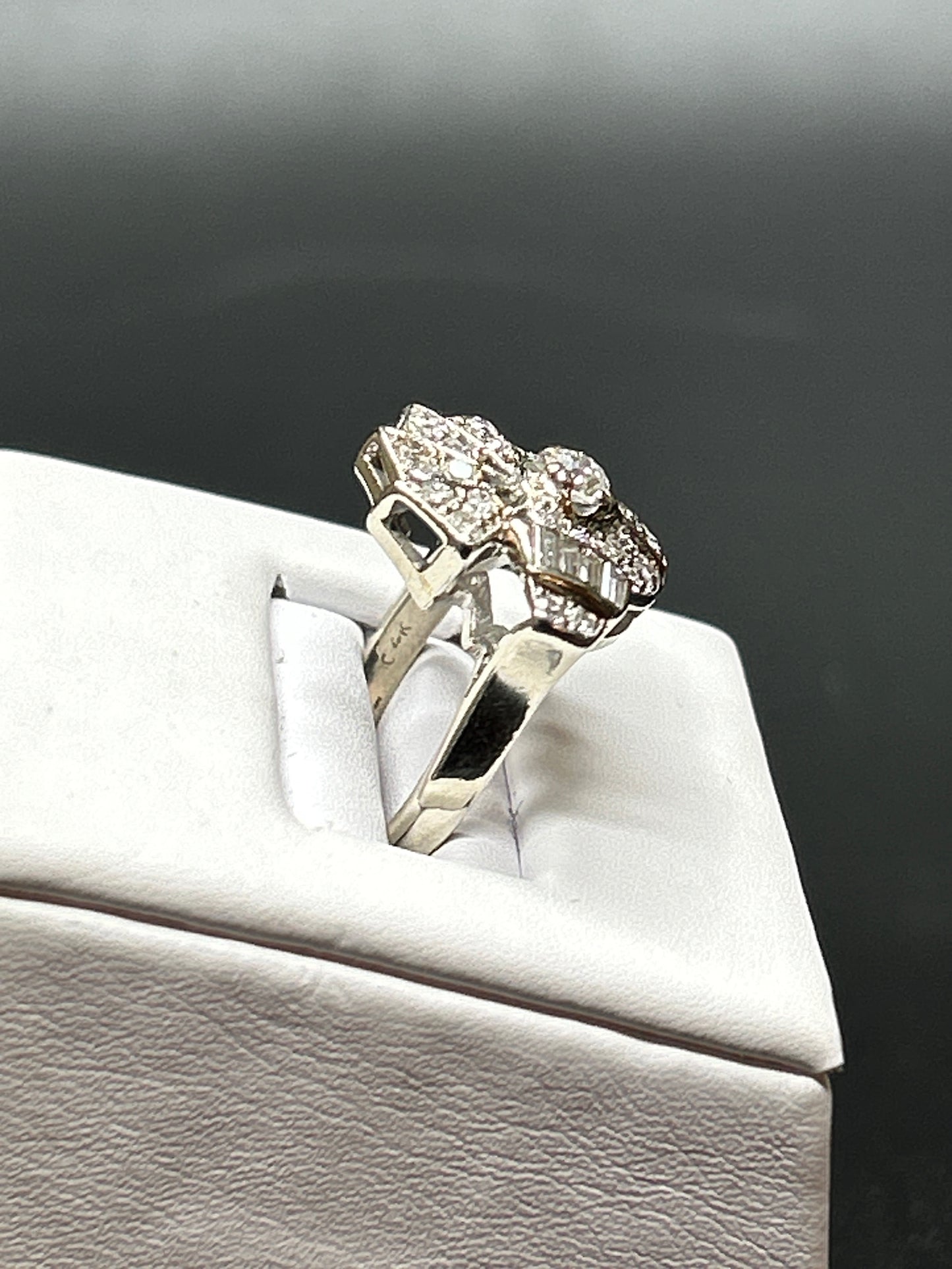 Vintage Art Deco 14k White Gold Diamond Ring