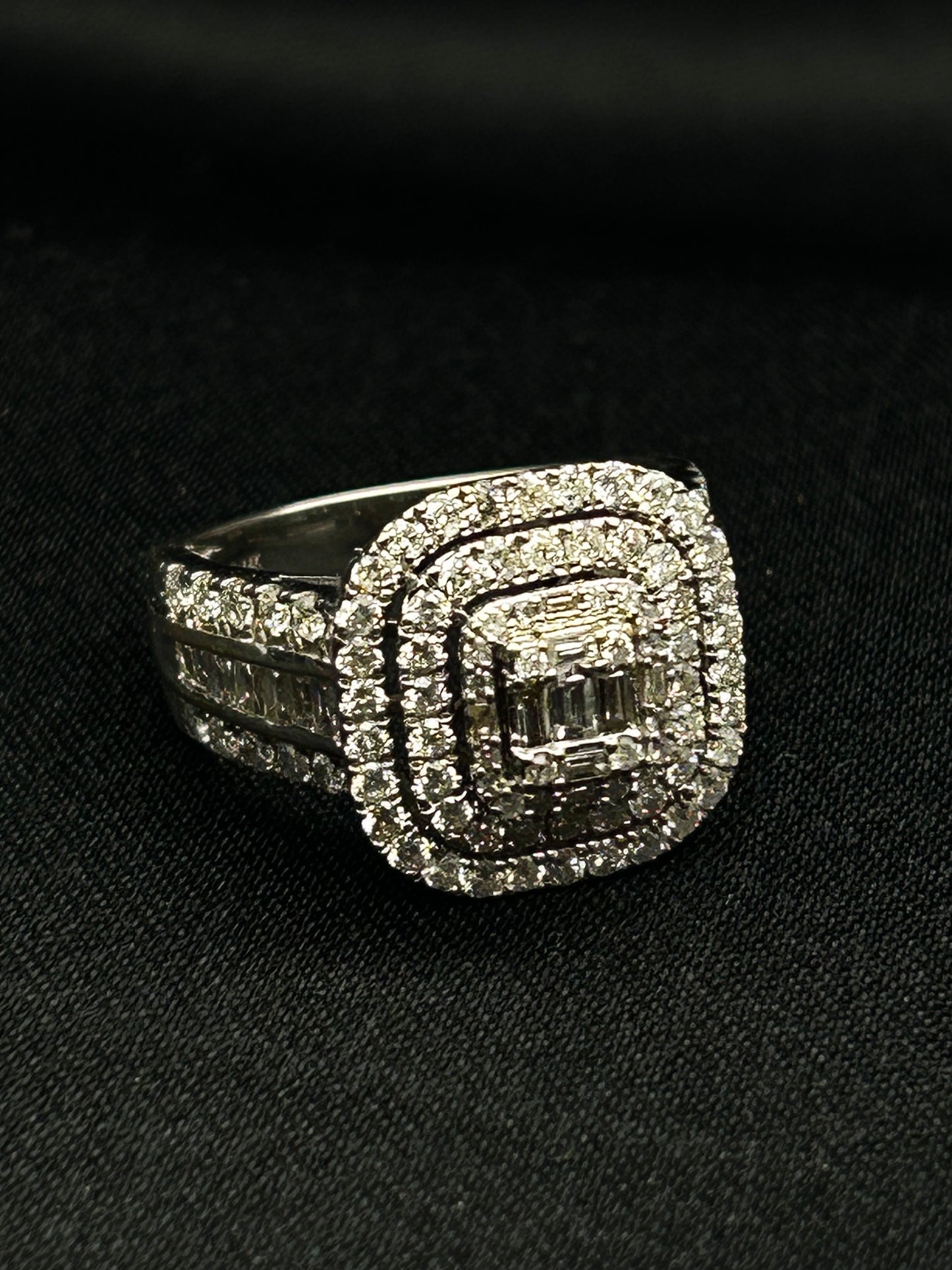 Diamond Cluster 14K White Gold Ring