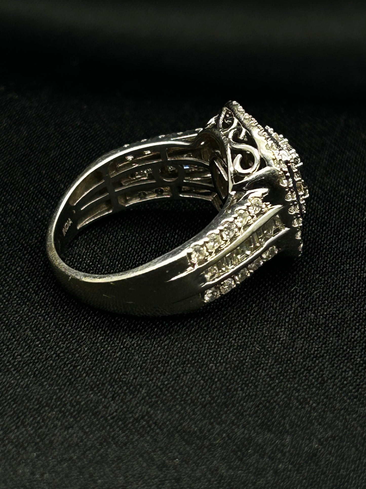 Diamond Cluster 14K White Gold Ring