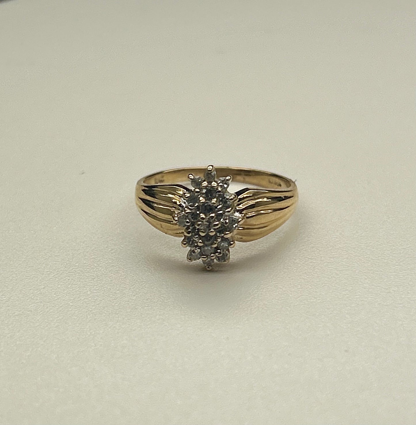 Diamond Cluster 10k Gold Ring