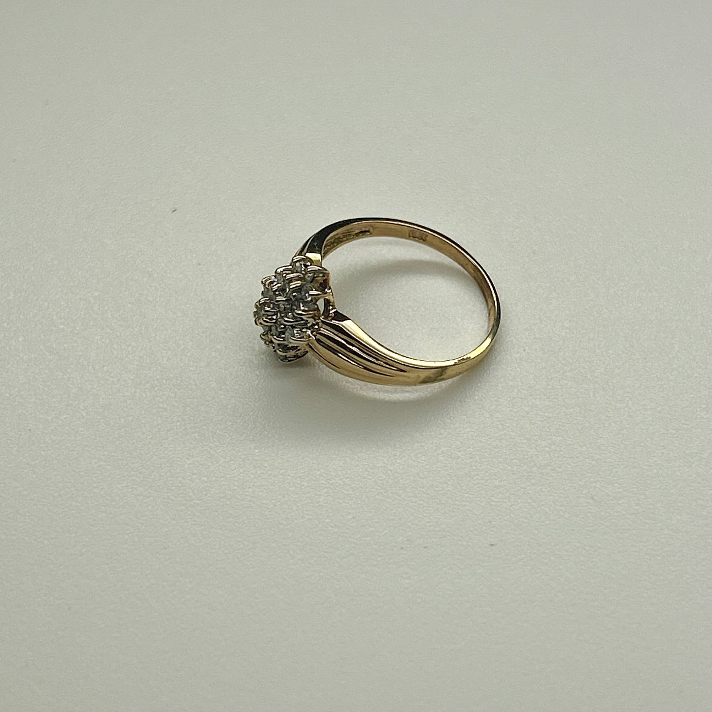 Diamond Cluster 10k Gold Ring