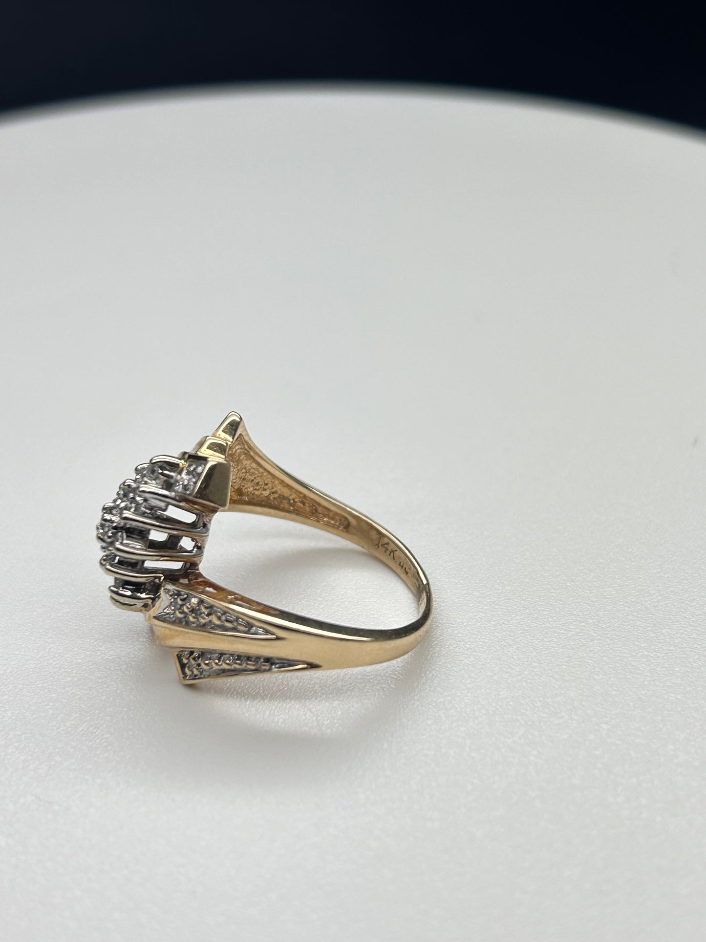 Diamond Cluster 14K Ring