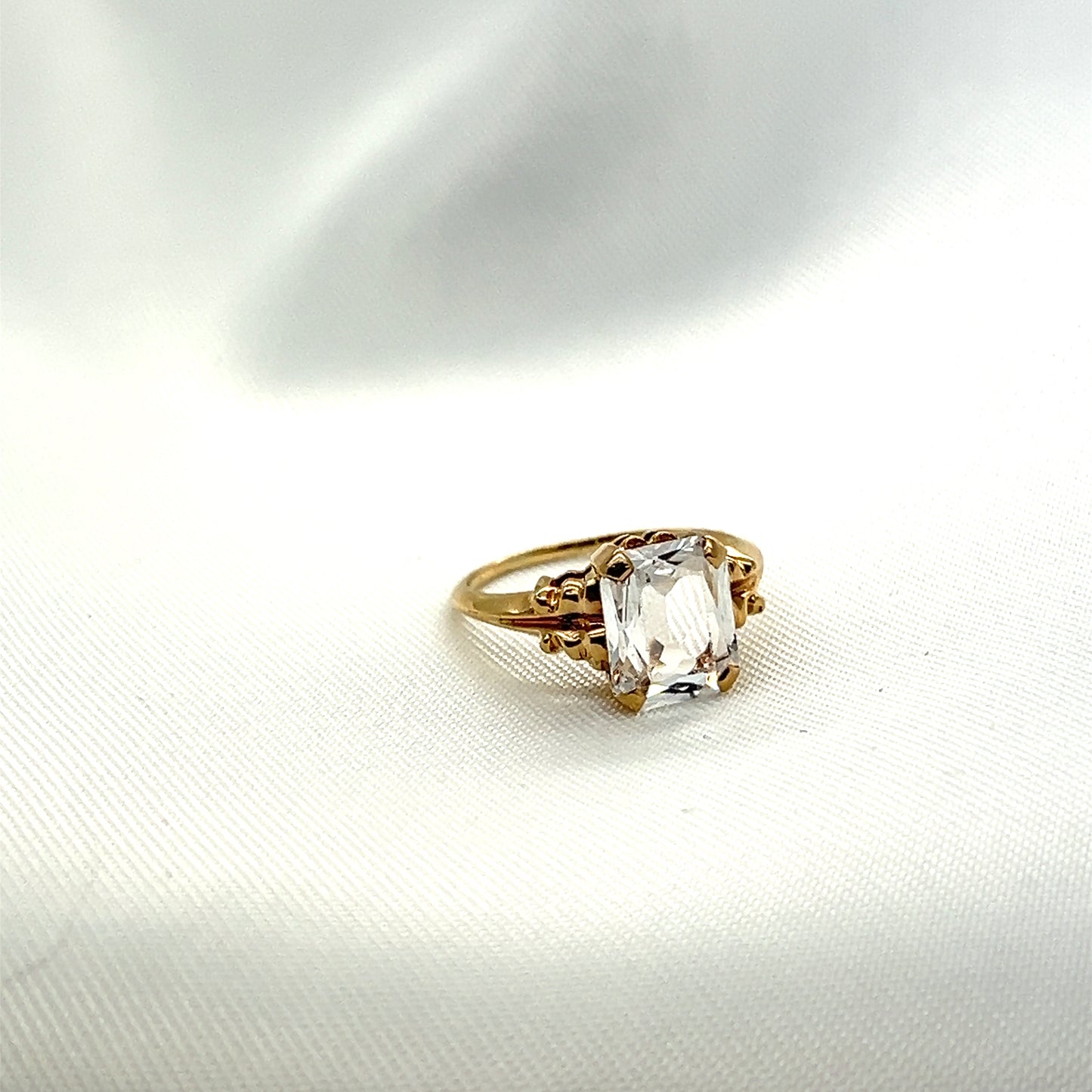 White Topaz 14k Gold Ring