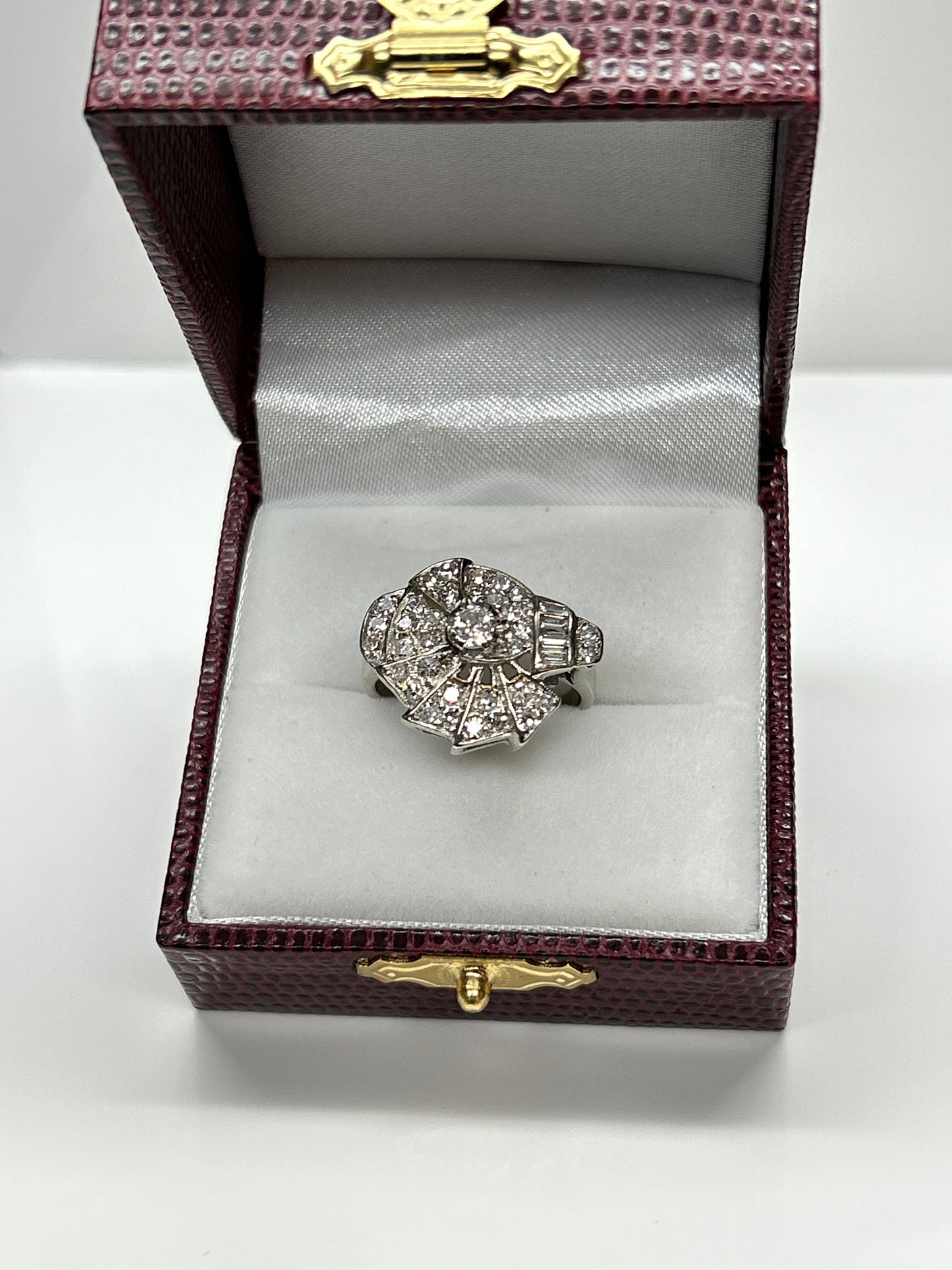 Vintage Art Deco 14k White Gold Diamond Ring