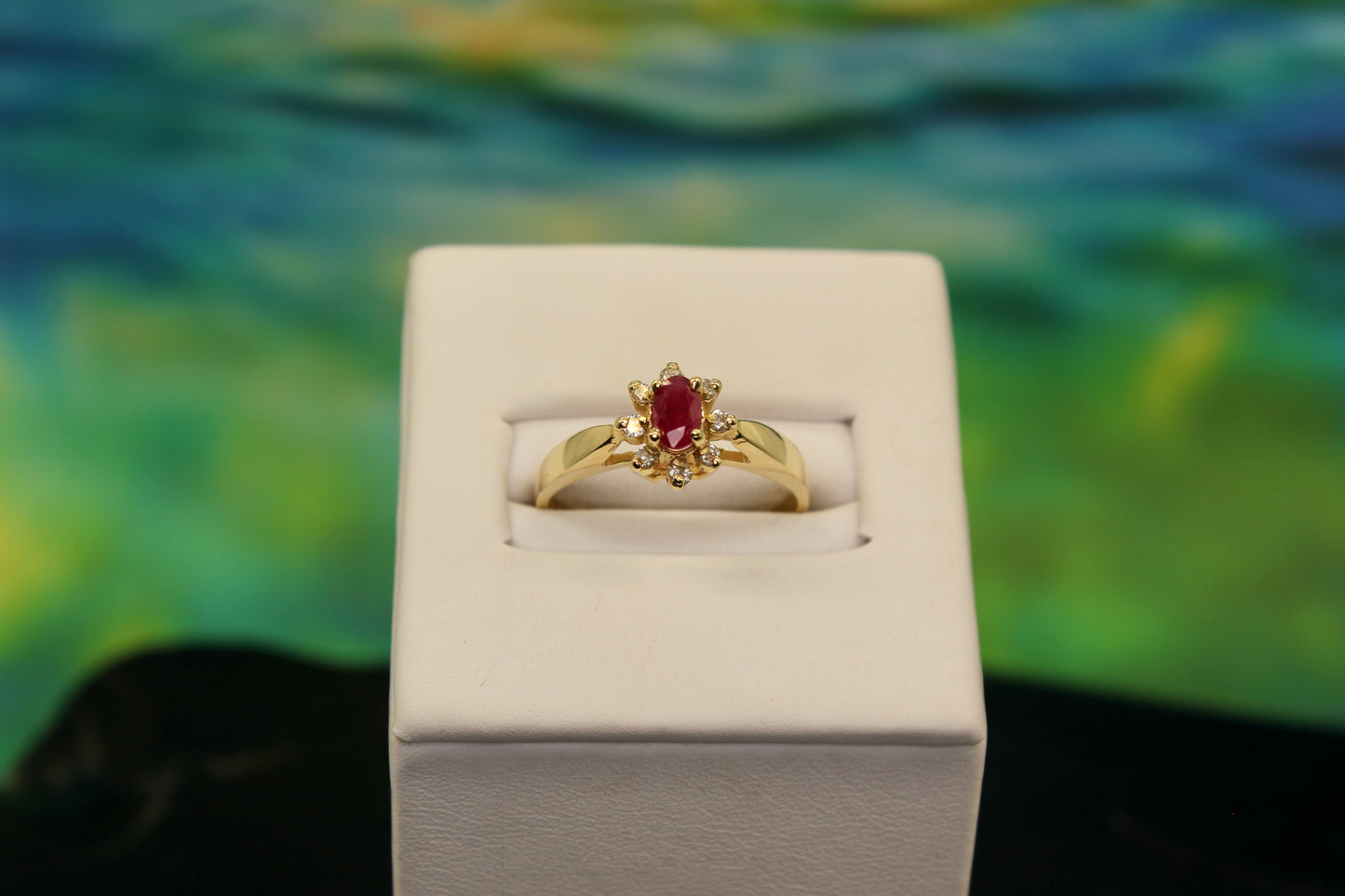 Natural Ruby and Diamonds 14K Gold Ring