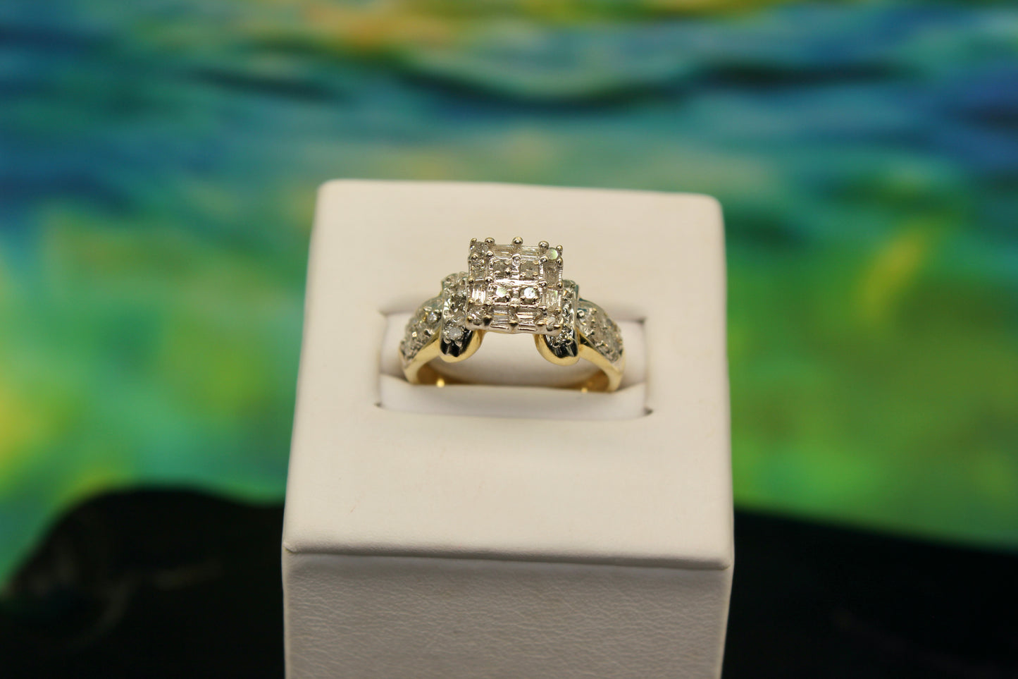 Diamond Cluster Gold Ring