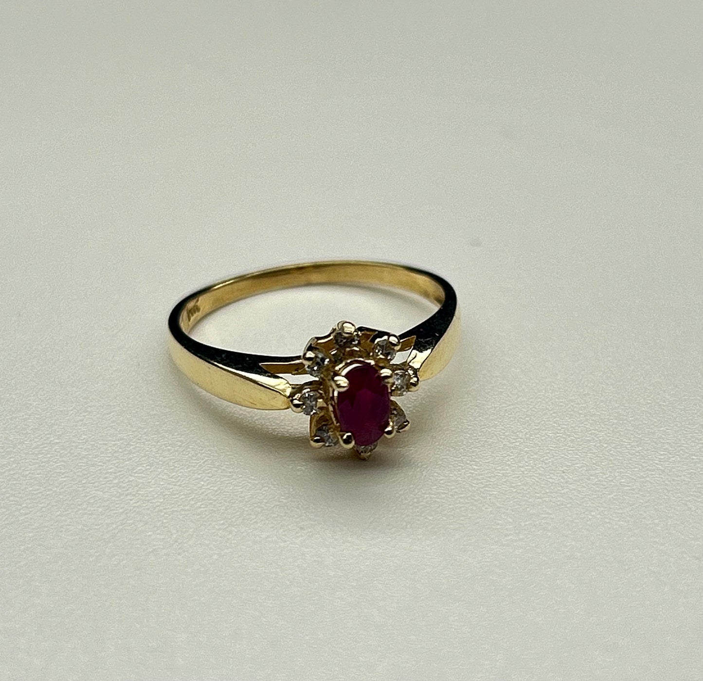 Ruby and Diamond 14k Gold Ring