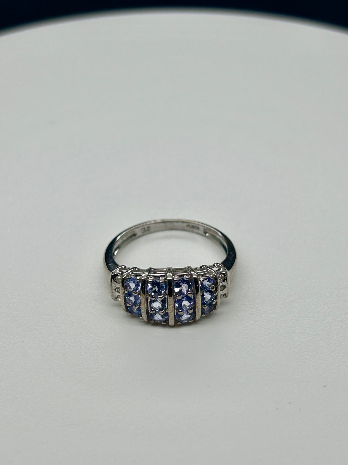 Tanzanite and Diamond 10K White Gold Ring