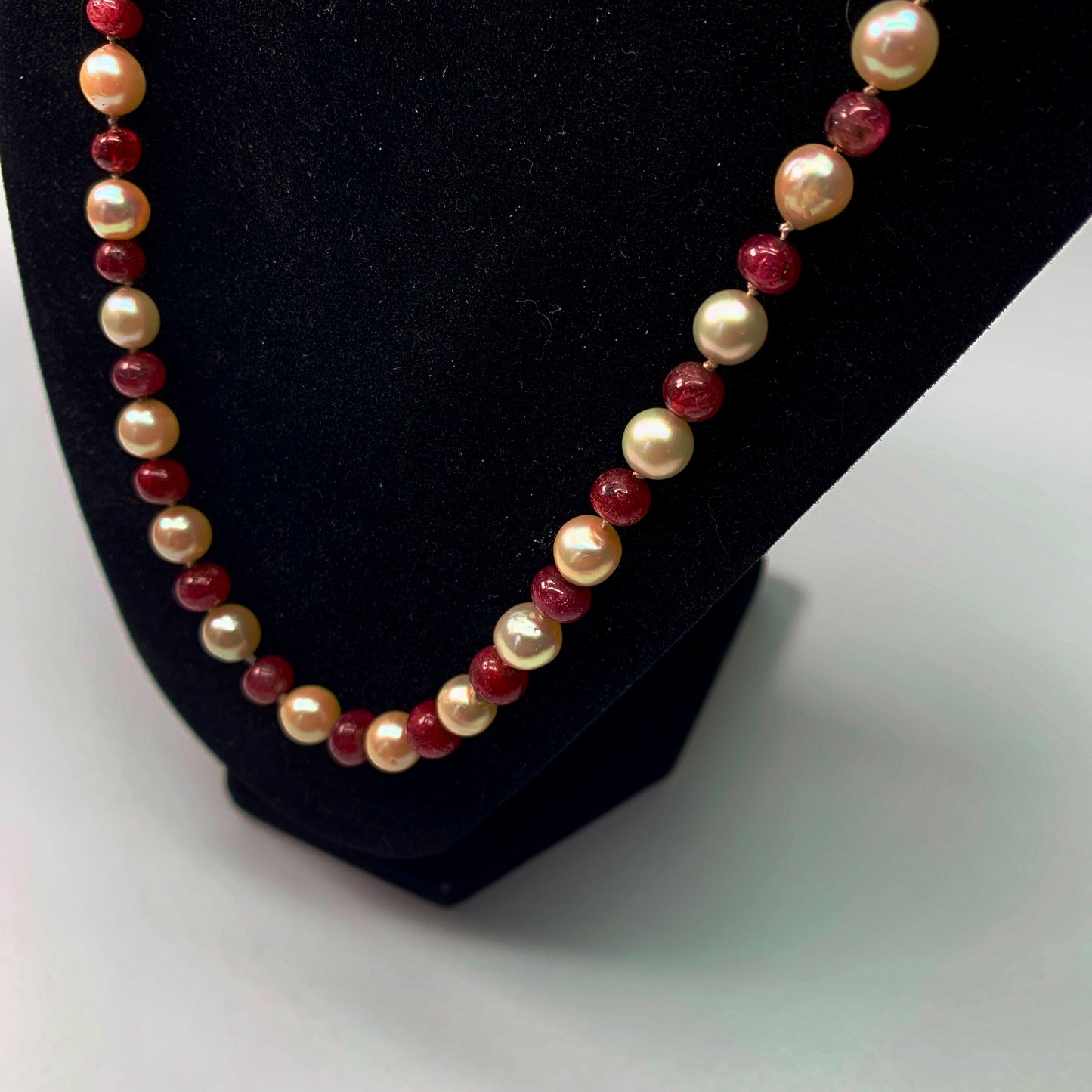 Natural Pearl and Ruby Necklace